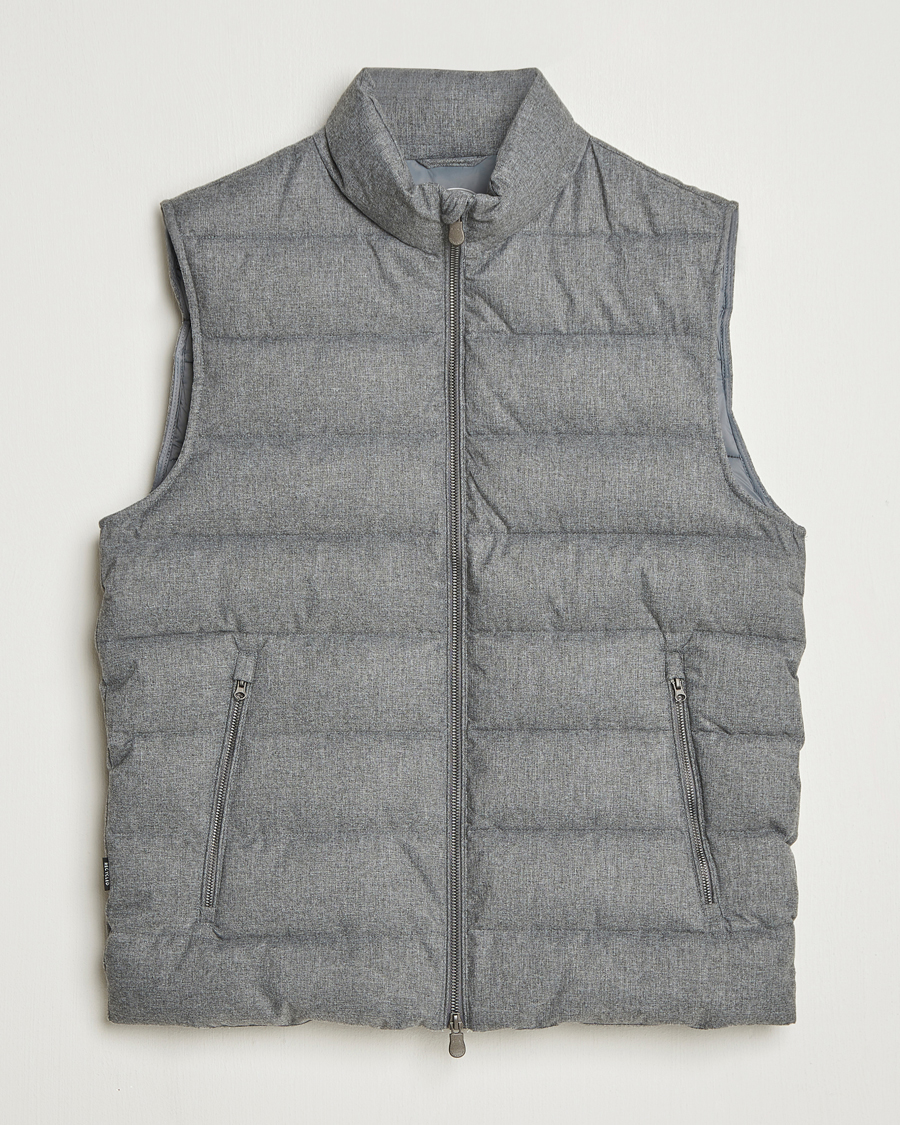 Herr | Västar | Save The Duck | Italo Padded Flannel Vest Mid Grey Melange