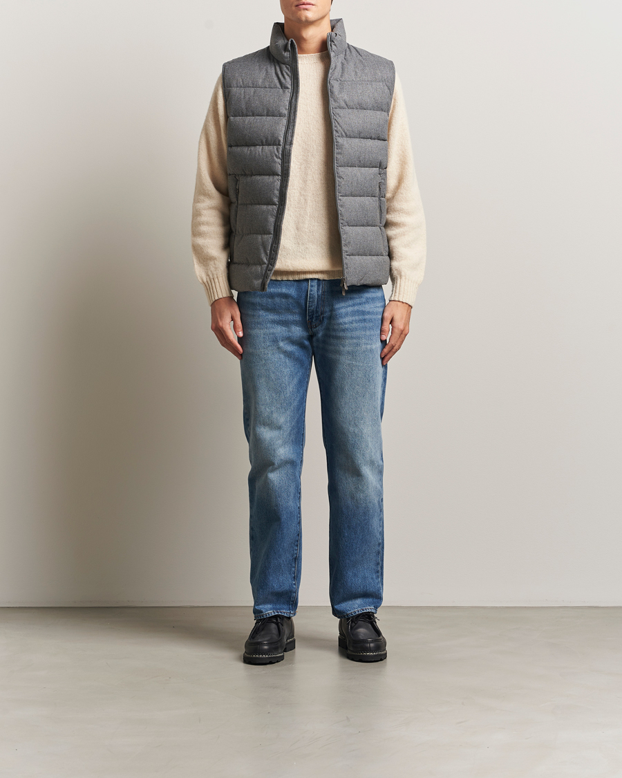 Herr | Västar | Save The Duck | Italo Padded Flannel Vest Mid Grey Melange