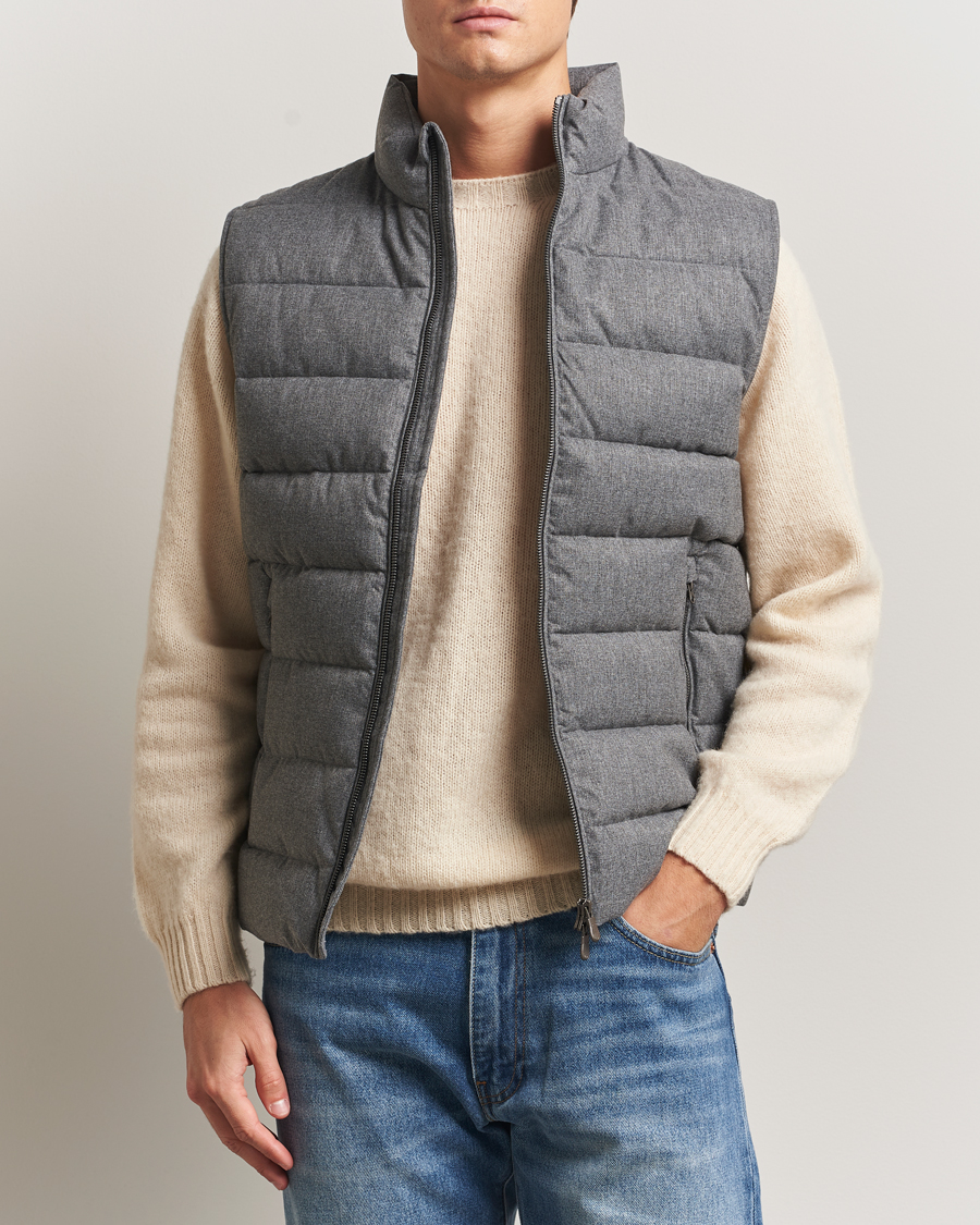 Herr | Västar | Save The Duck | Italo Padded Flannel Vest Mid Grey Melange