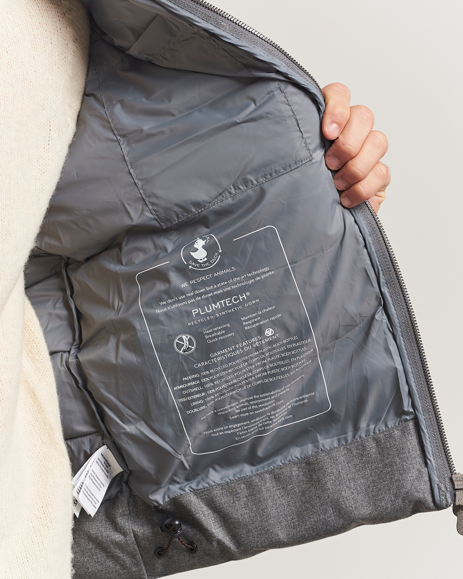 Herr | Västar | Save The Duck | Italo Padded Flannel Vest Mid Grey Melange