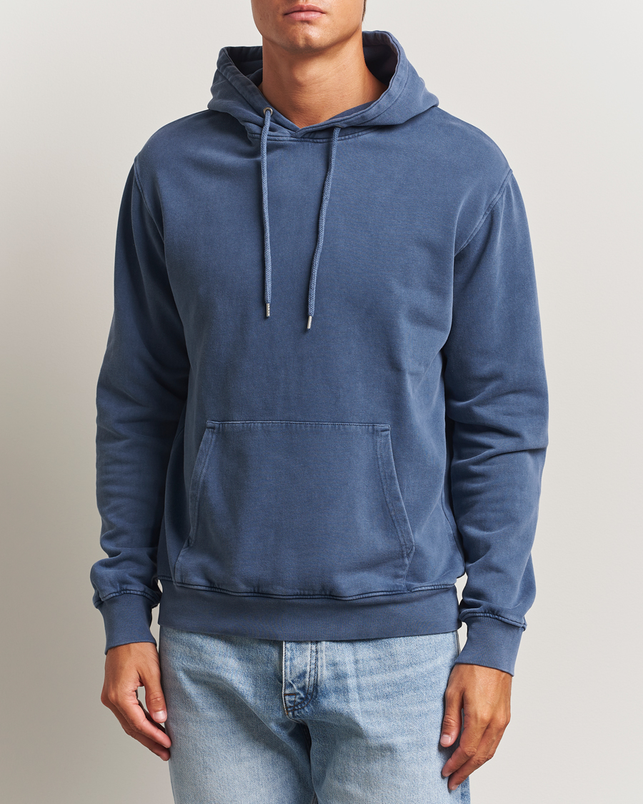 Herr | Tröjor | Colorful Standard | Classic Organic Hood Neptune Blue