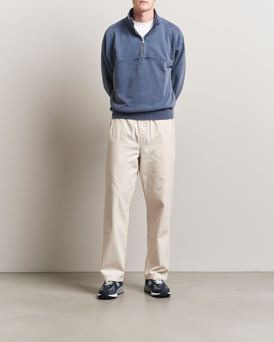 Herr | Tröjor | Colorful Standard | Classic Organic Half-Zip Neptune Blue