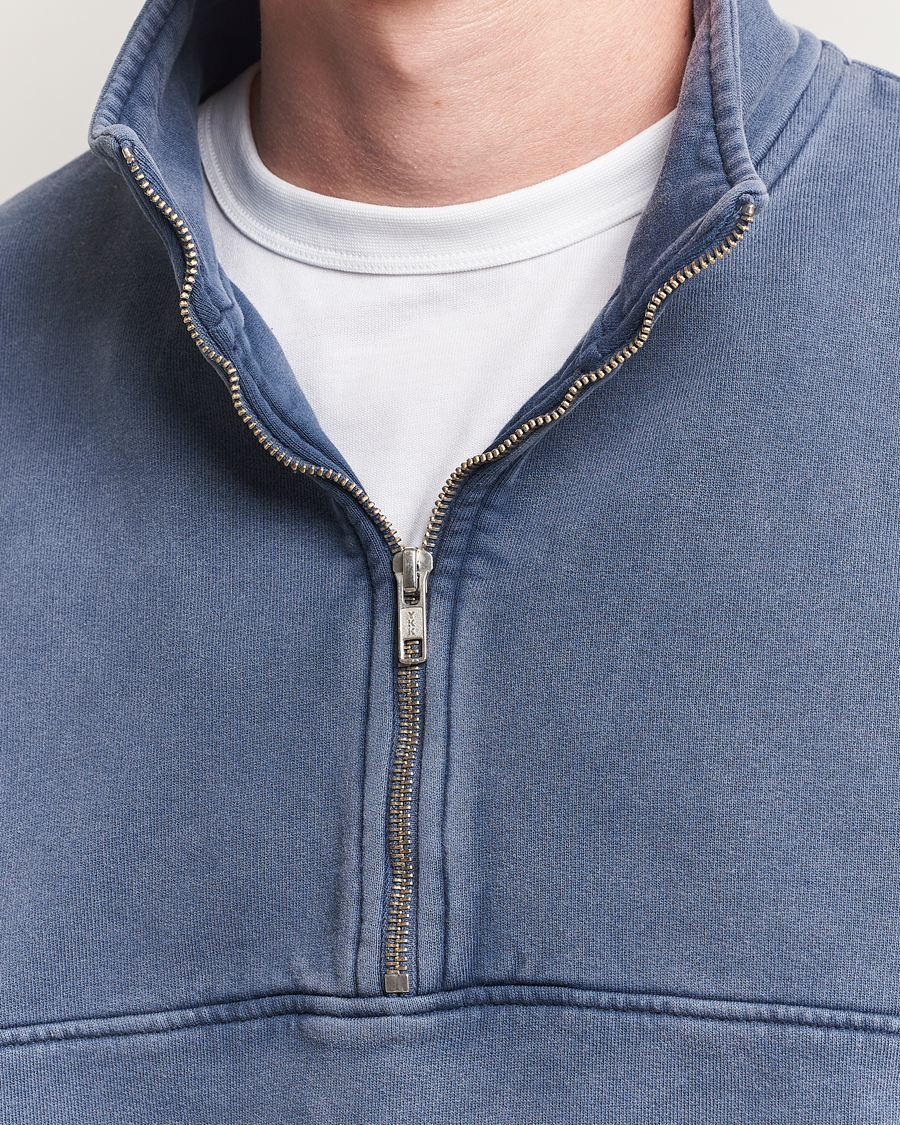 Herr | Tröjor | Colorful Standard | Classic Organic Half-Zip Neptune Blue