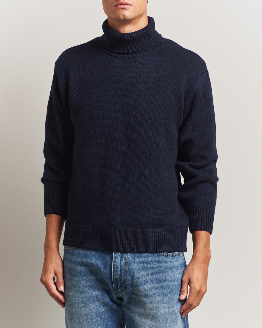 Herr | Tröjor | Colorful Standard | Merino Wool Turtleneck Navy Blue