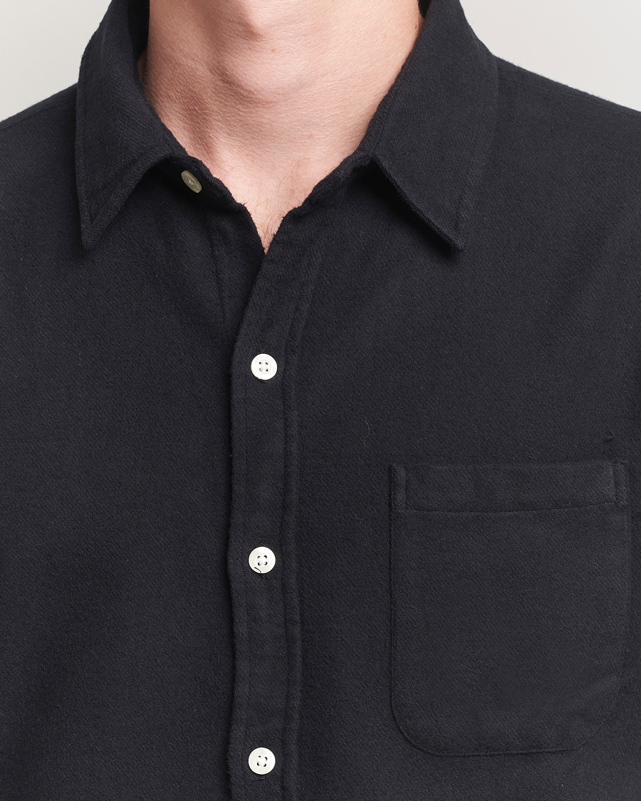 Herr | Skjortor | Colorful Standard | Organic Flannel Shirt Deep Black