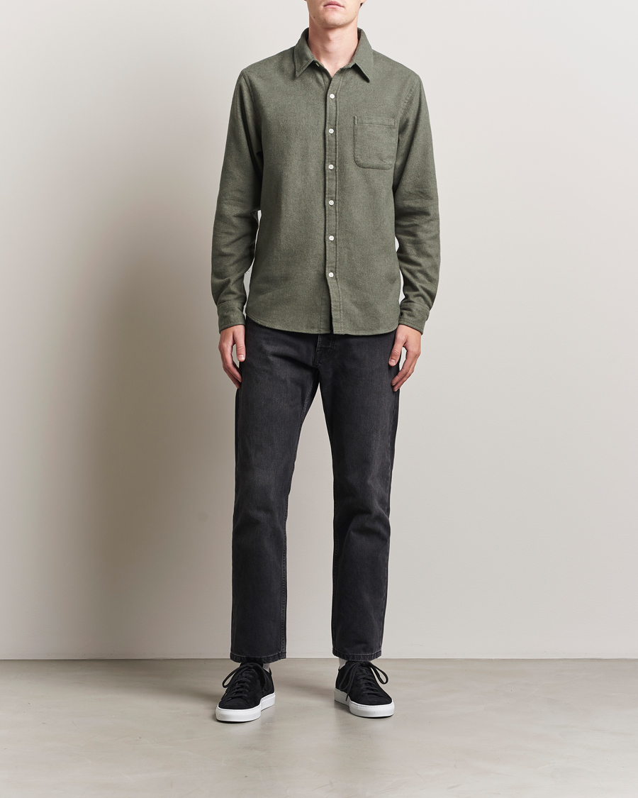 Herr | Skjortor | Colorful Standard | Organic Flannel Shirt Dusty Olive