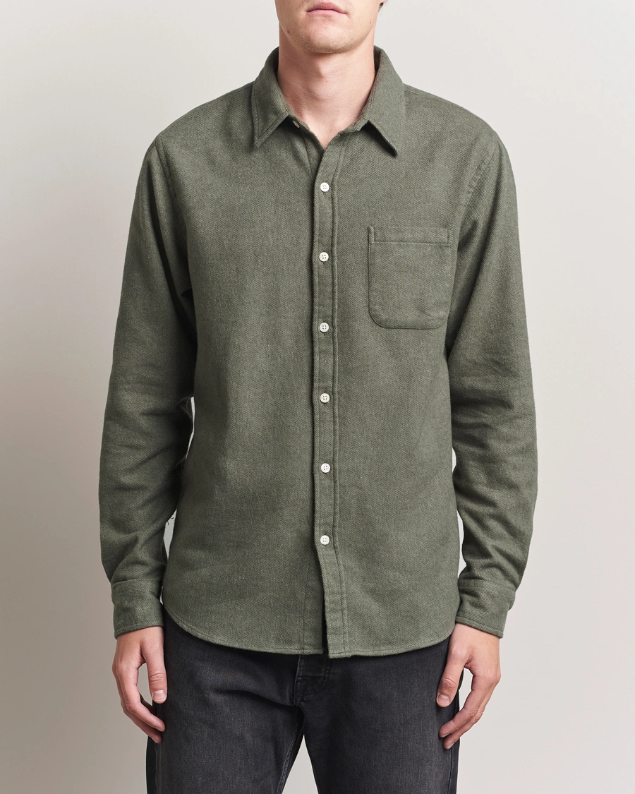 Herr | Skjortor | Colorful Standard | Organic Flannel Shirt Dusty Olive