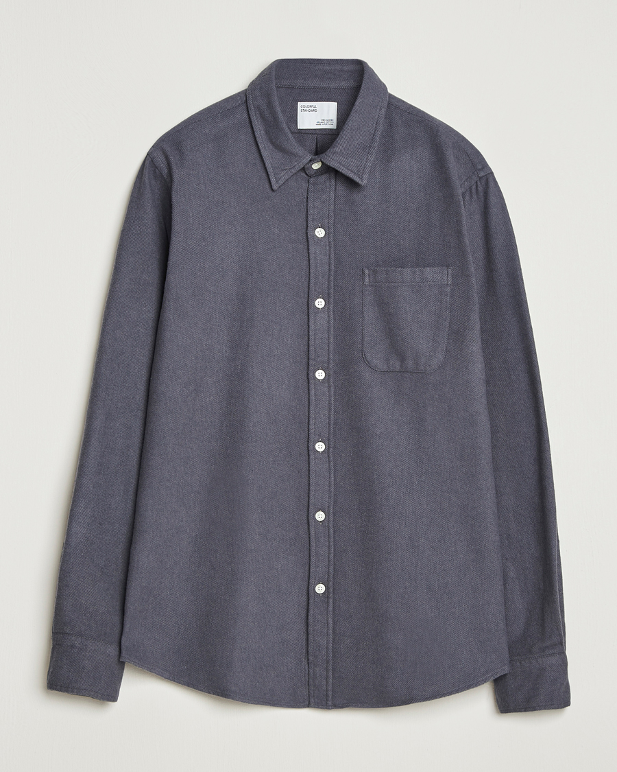 Herr | Skjortor | Colorful Standard | Organic Flannel Shirt Lava Grey