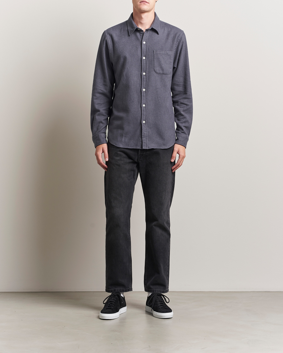 Herr | Skjortor | Colorful Standard | Organic Flannel Shirt Lava Grey