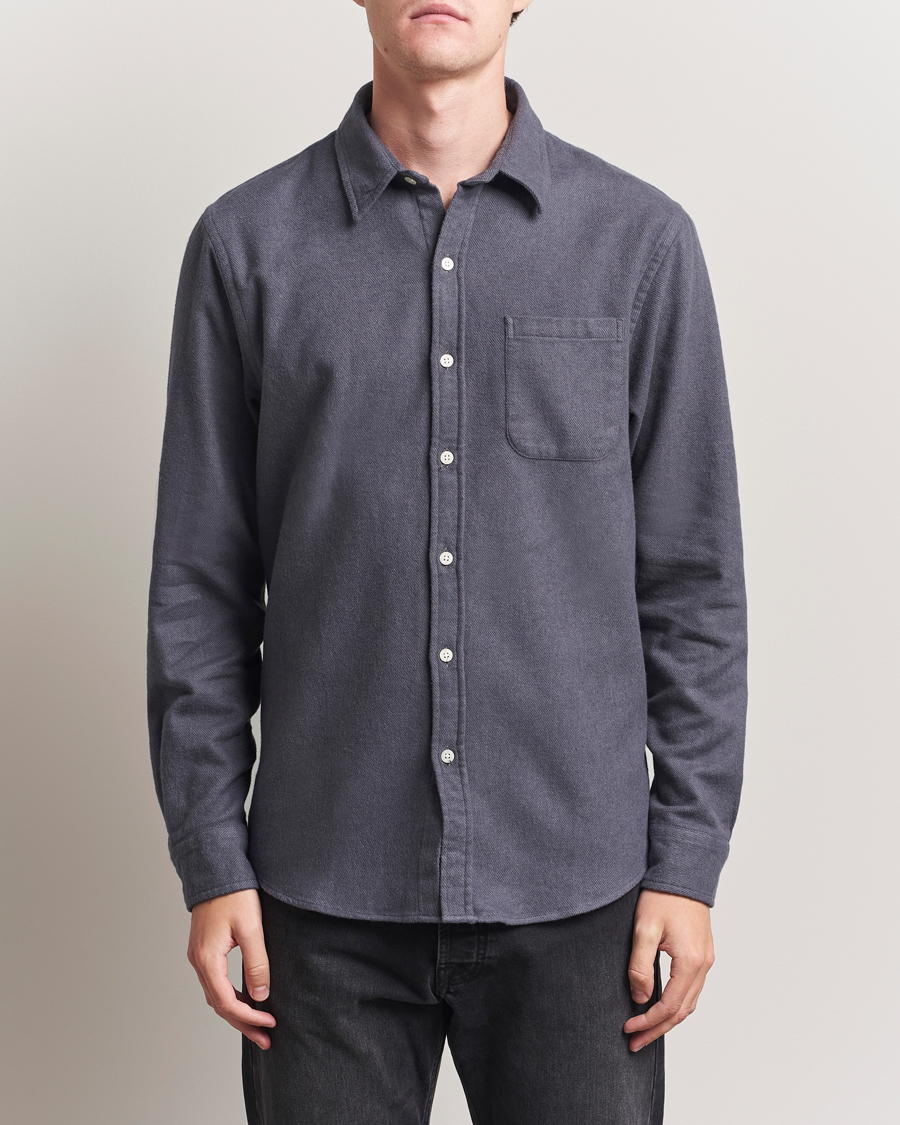 Herr | Skjortor | Colorful Standard | Organic Flannel Shirt Lava Grey