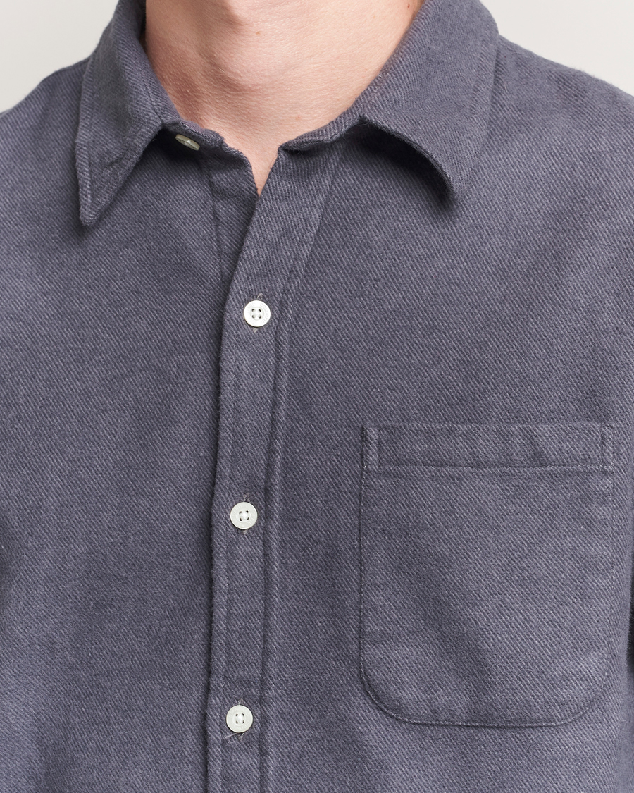 Herr | Skjortor | Colorful Standard | Organic Flannel Shirt Lava Grey
