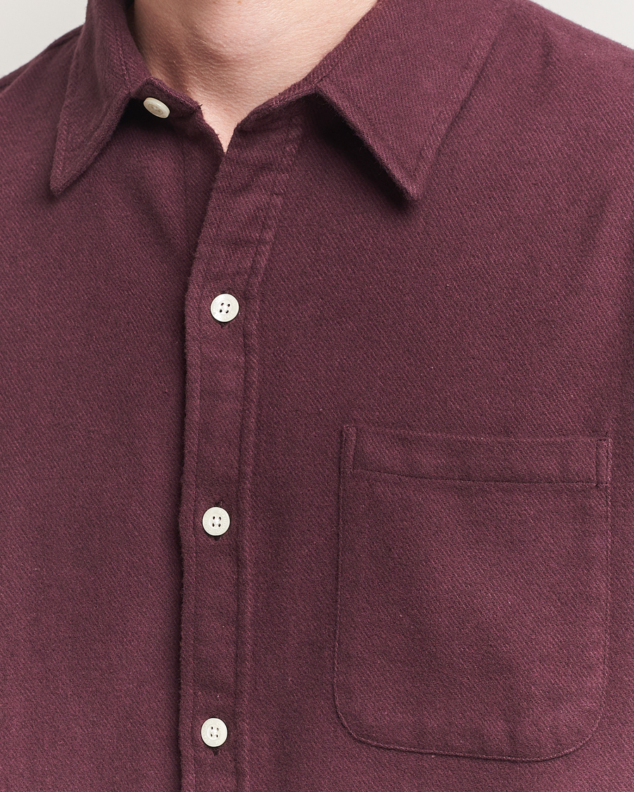 Herr | Skjortor | Colorful Standard | Organic Flannel Shirt Oxblood Red