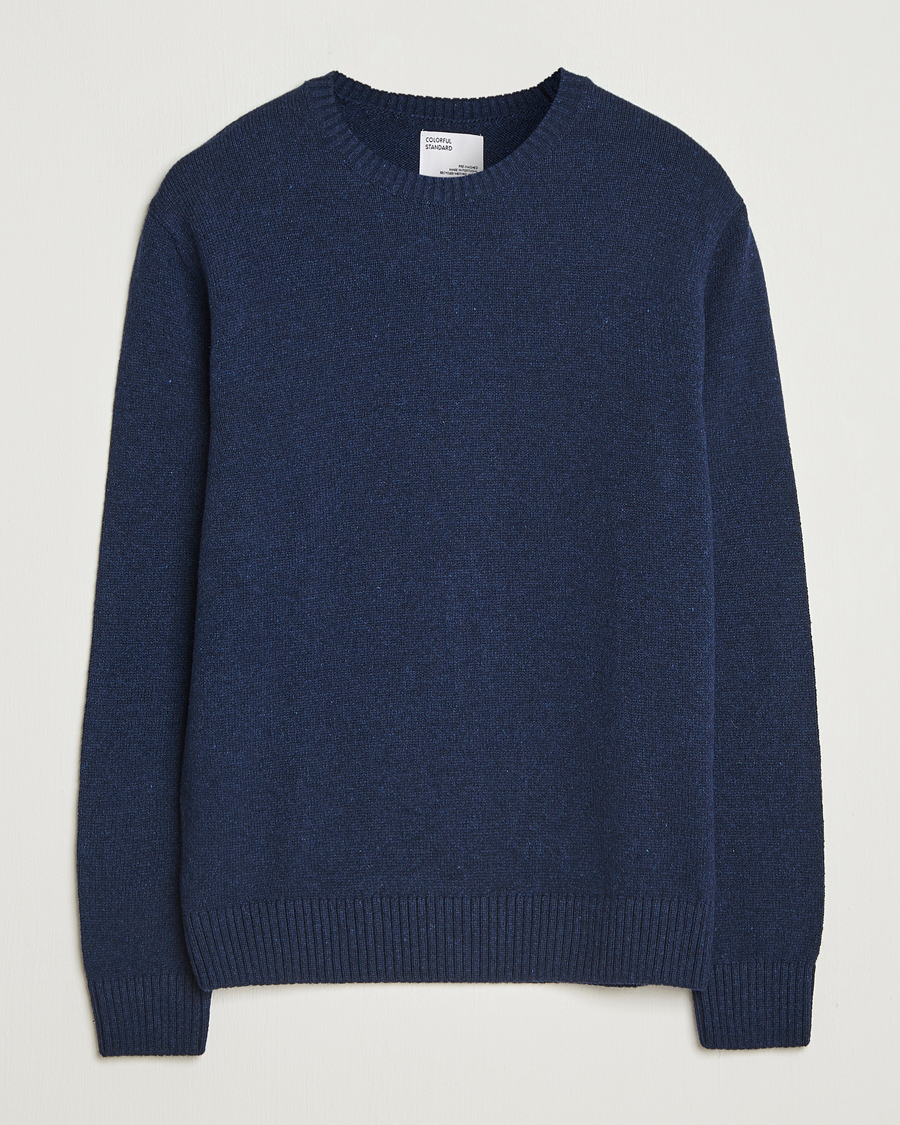 Herr | Tröjor | Colorful Standard | Classic Merino Wool Crew Neck Marine Blue