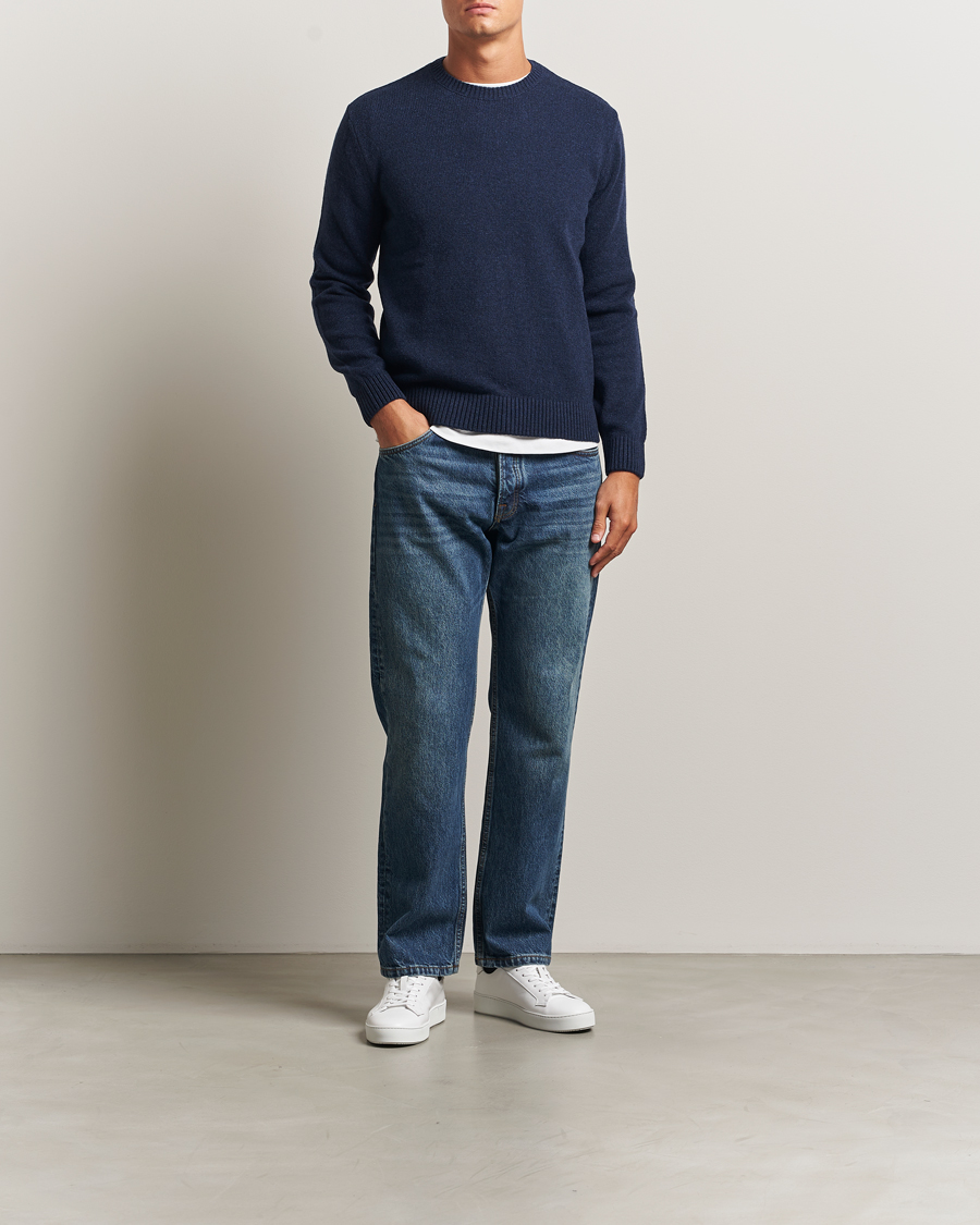 Herr | Tröjor | Colorful Standard | Classic Merino Wool Crew Neck Marine Blue