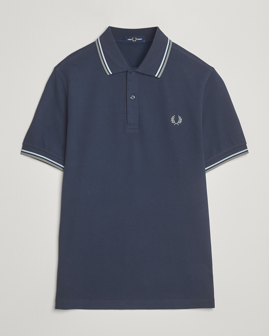 Herr | Pikéer | Fred Perry | Twin Tipped Shirt Dark Airforce