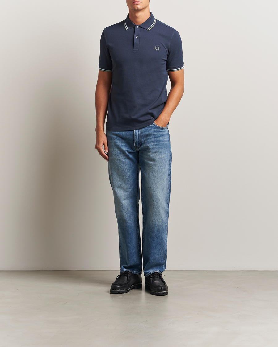 Herr | Pikéer | Fred Perry | Twin Tipped Shirt Dark Airforce