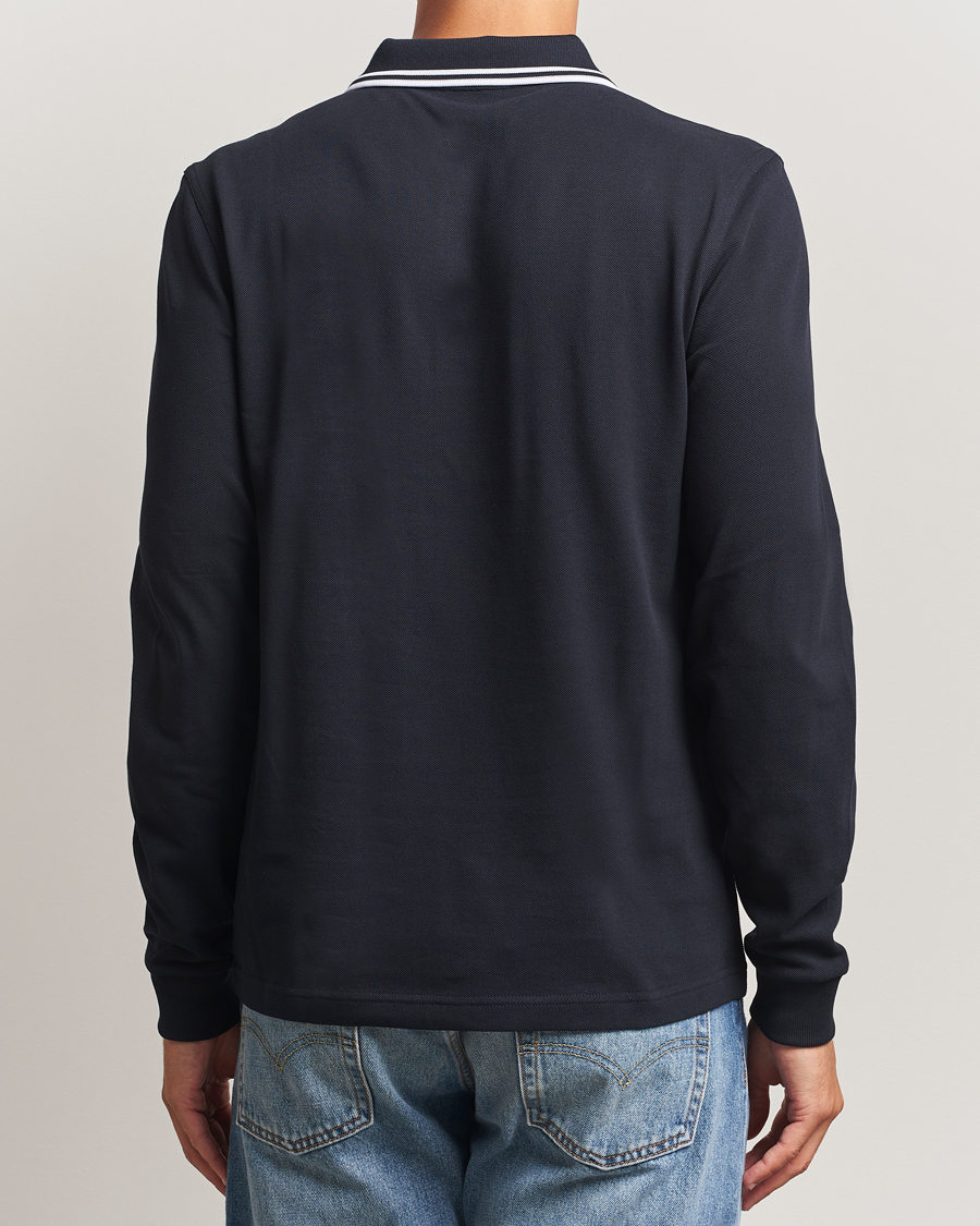 Herr | Pikéer | Fred Perry | Twin Tipped Long Sleeve Polo Shirt Navy