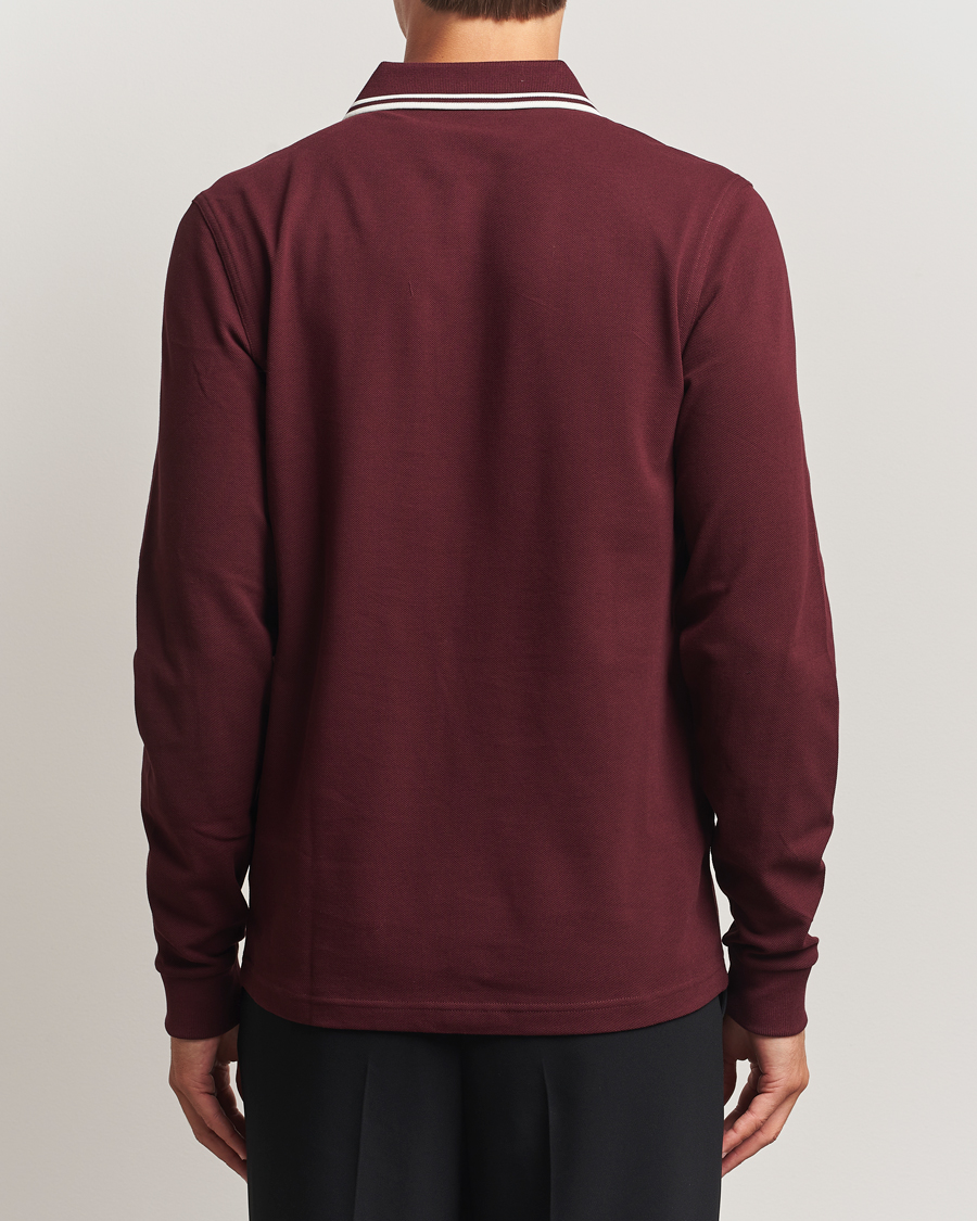 Herr | Pikéer | Fred Perry | Twin Tipped Long Sleeve Polo Shirt Oxblood
