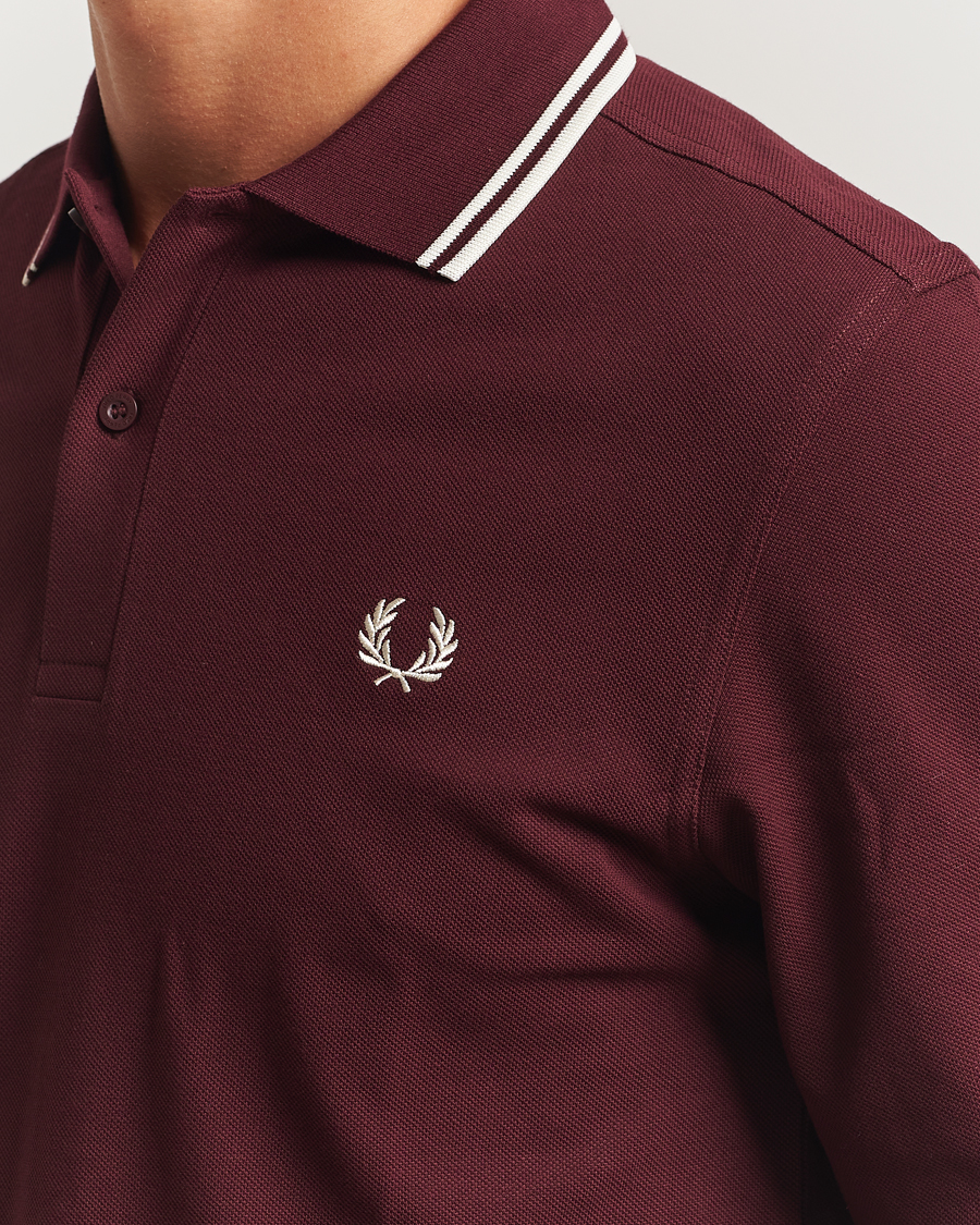 Herr | Pikéer | Fred Perry | Twin Tipped Long Sleeve Polo Shirt Oxblood