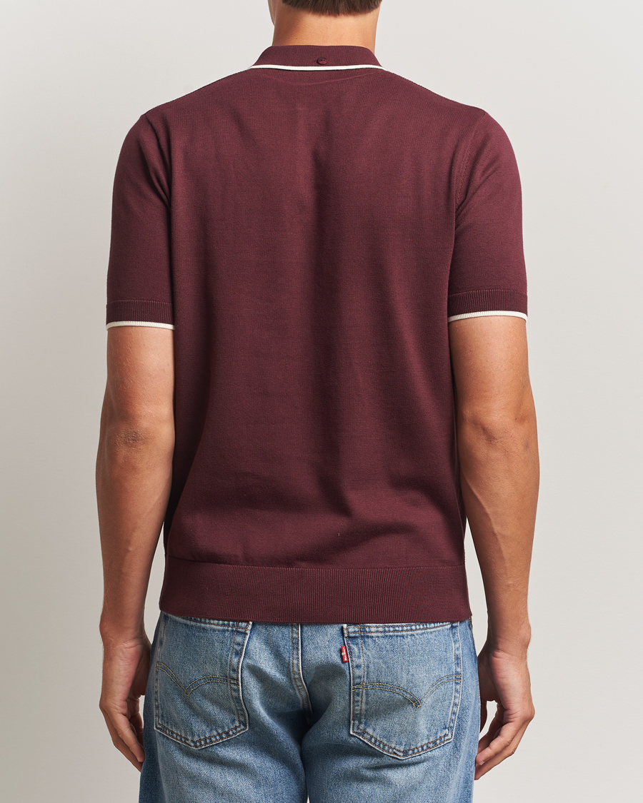 Herr | Pikéer | Fred Perry | Pique Knitted Tipped Polo Oxblood