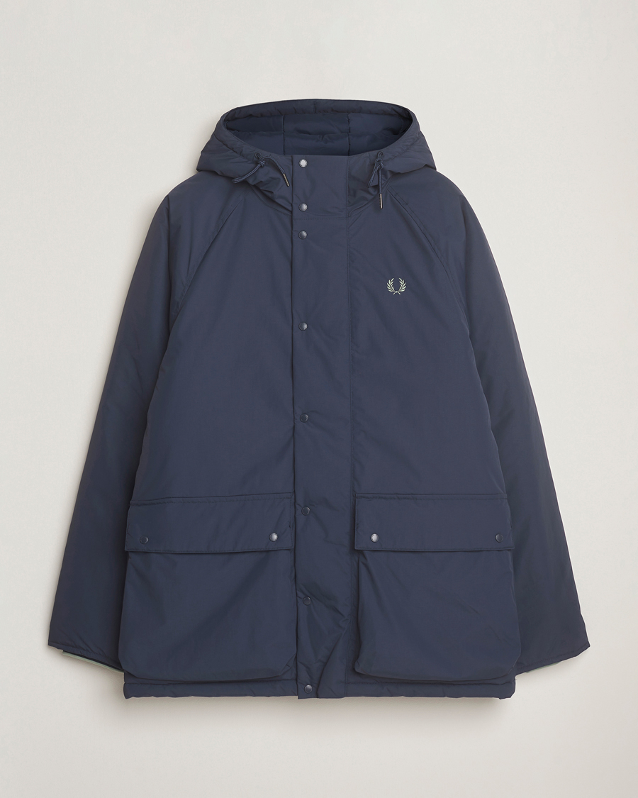 Herr | Jackor | Fred Perry | Stockport Padded Hooded Jacket Dark Airforce