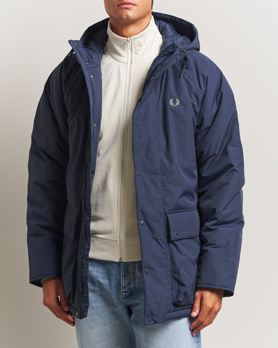 Herr | Jackor | Fred Perry | Stockport Padded Hooded Jacket Dark Airforce