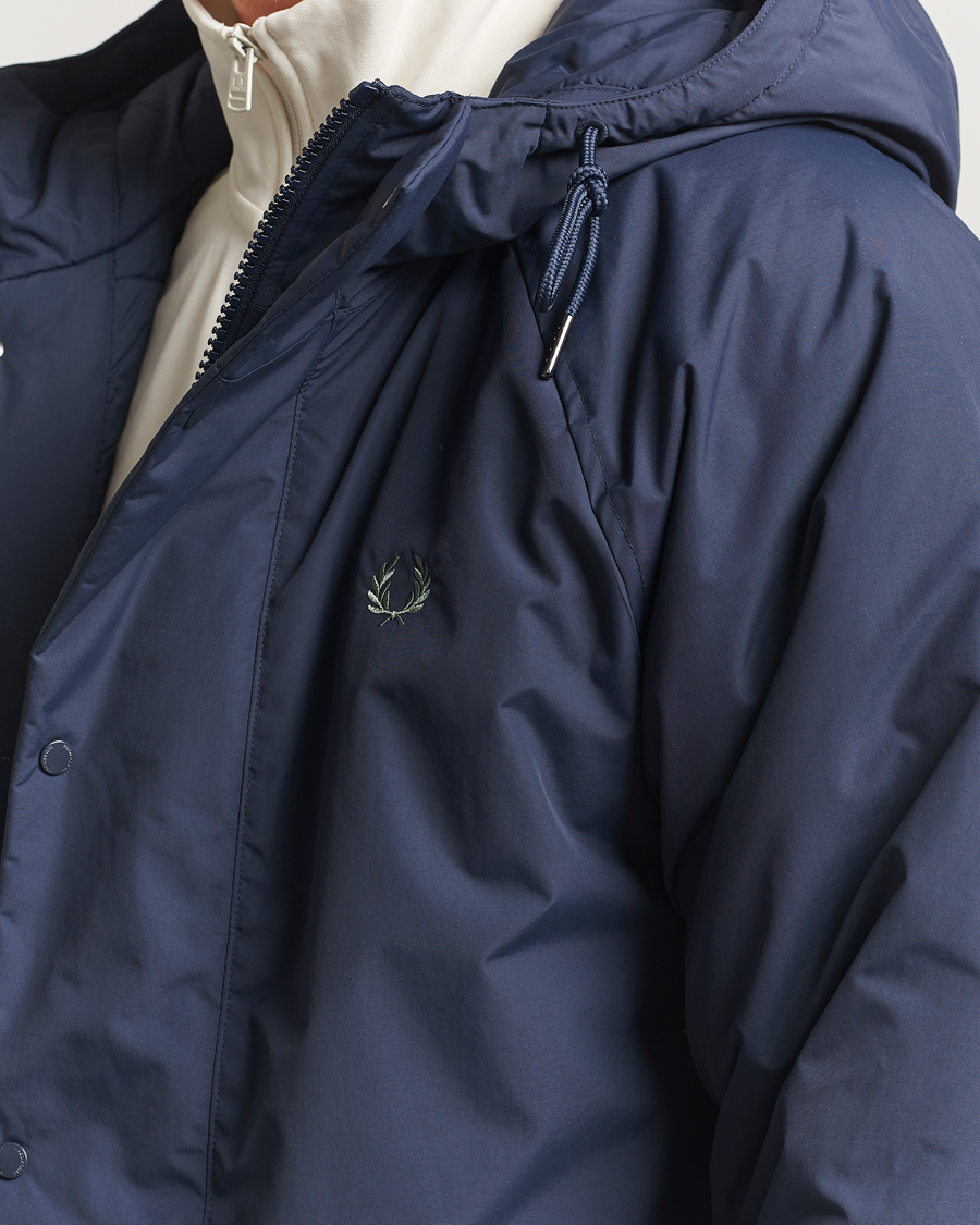 Herr | Jackor | Fred Perry | Stockport Padded Hooded Jacket Dark Airforce