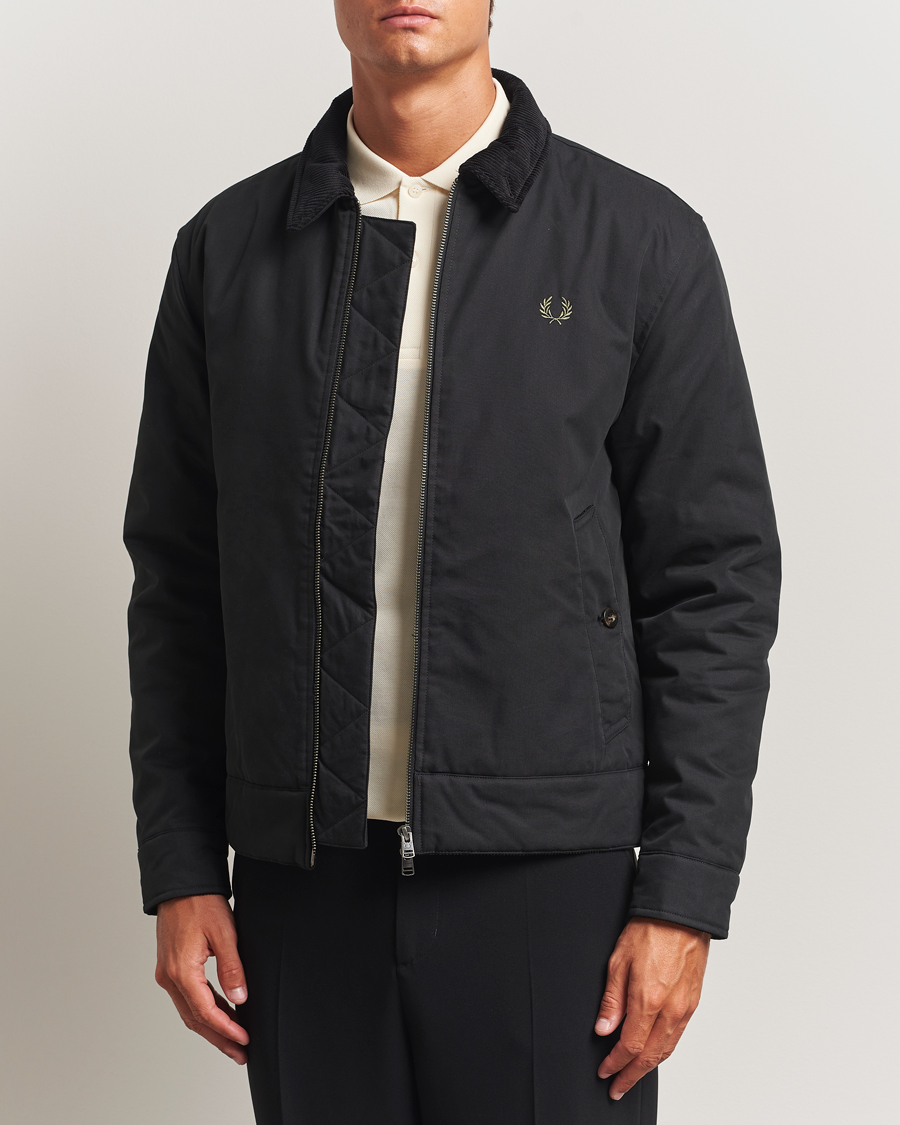 Herr | Jackor | Fred Perry | Cotton Light Padded Harrington Jacket Black