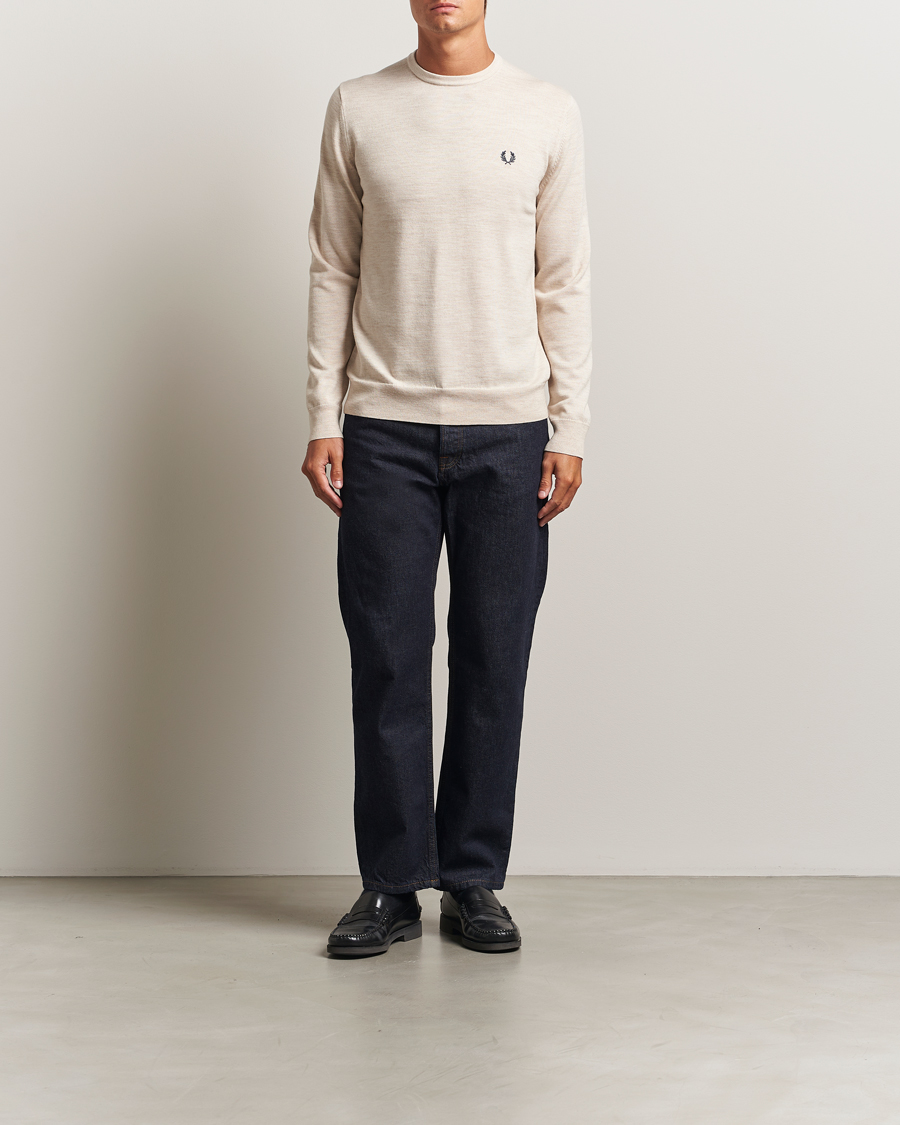Herr | Tröjor | Fred Perry | Classic Crew Neck Jumper Porrigde Marl