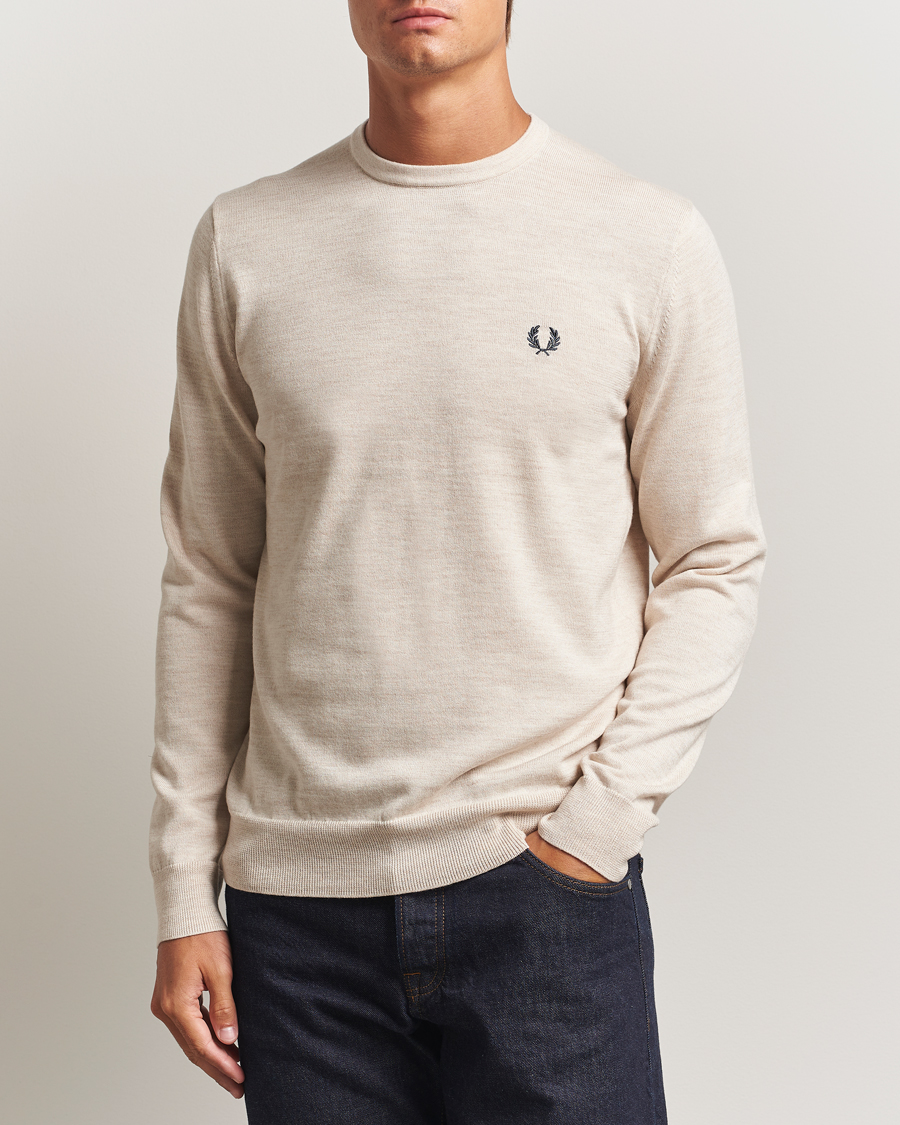 Herr | Tröjor | Fred Perry | Classic Crew Neck Jumper Porrigde Marl