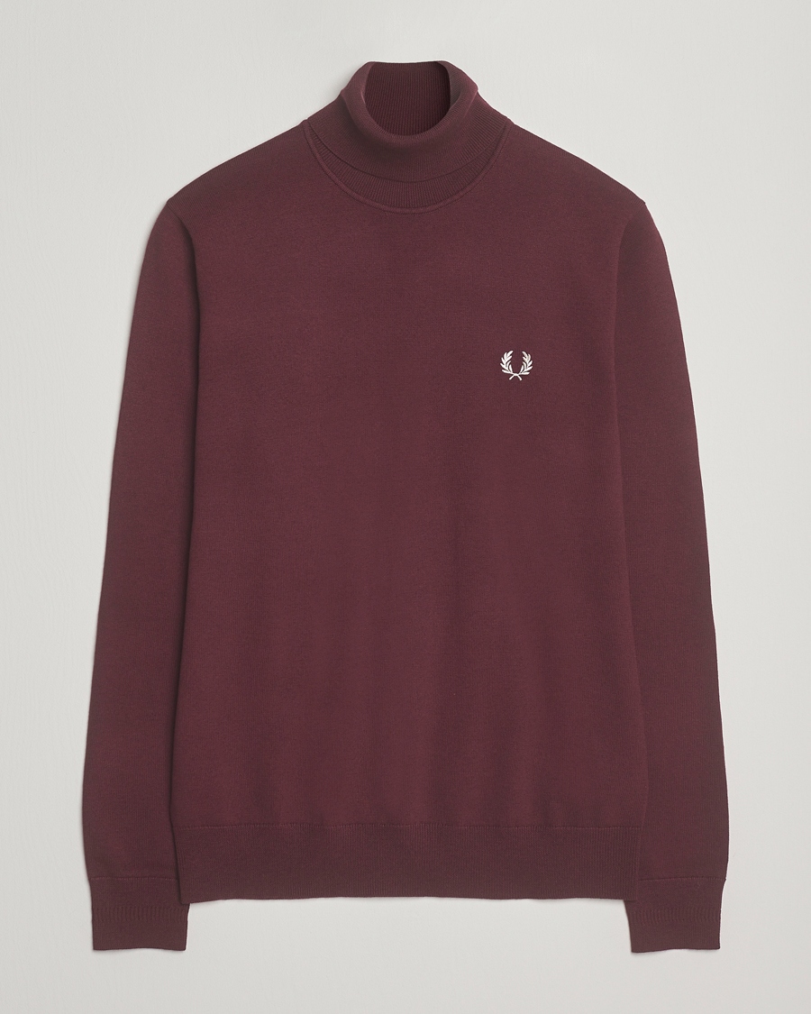 Herr | Tröjor | Fred Perry | Classic Rollnock Jumper Oxblood