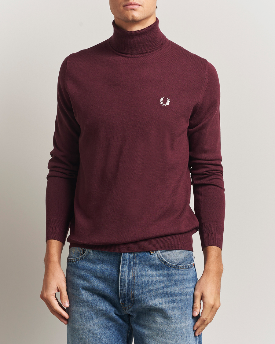 Herr | Tröjor | Fred Perry | Classic Rollnock Jumper Oxblood