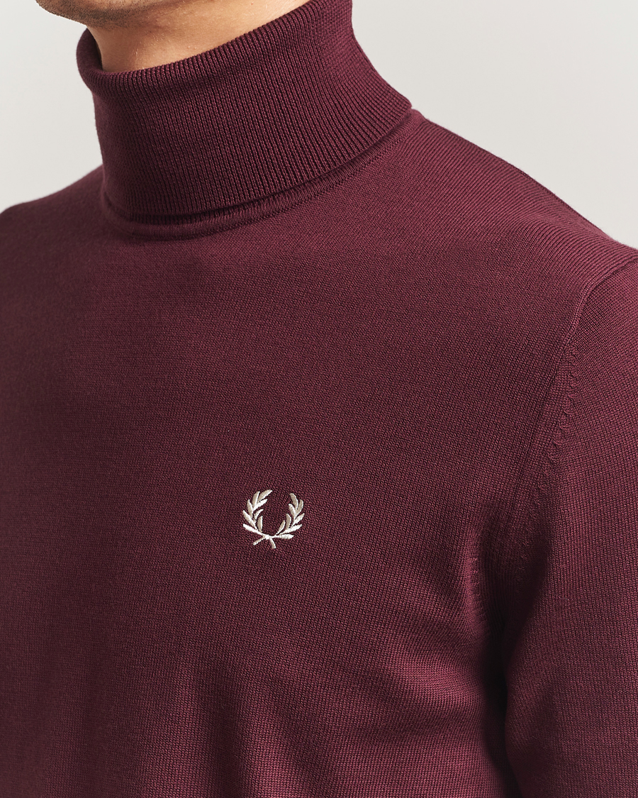 Herr | Tröjor | Fred Perry | Classic Rollnock Jumper Oxblood