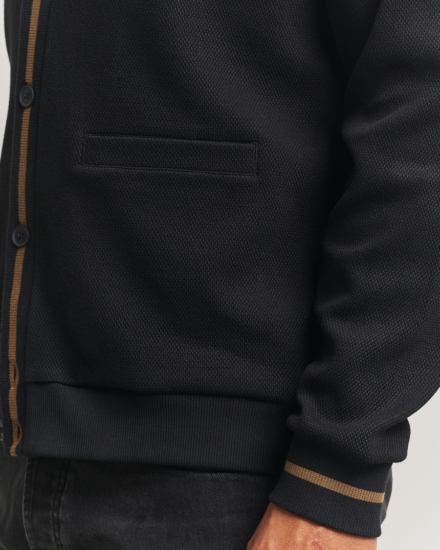 Herr | Tröjor | Fred Perry | Tipped Pique Textured Cardigan Black