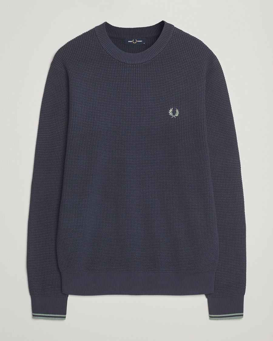 Herr | Tröjor | Fred Perry | Waffle Stitch Jumper Dark Airforce