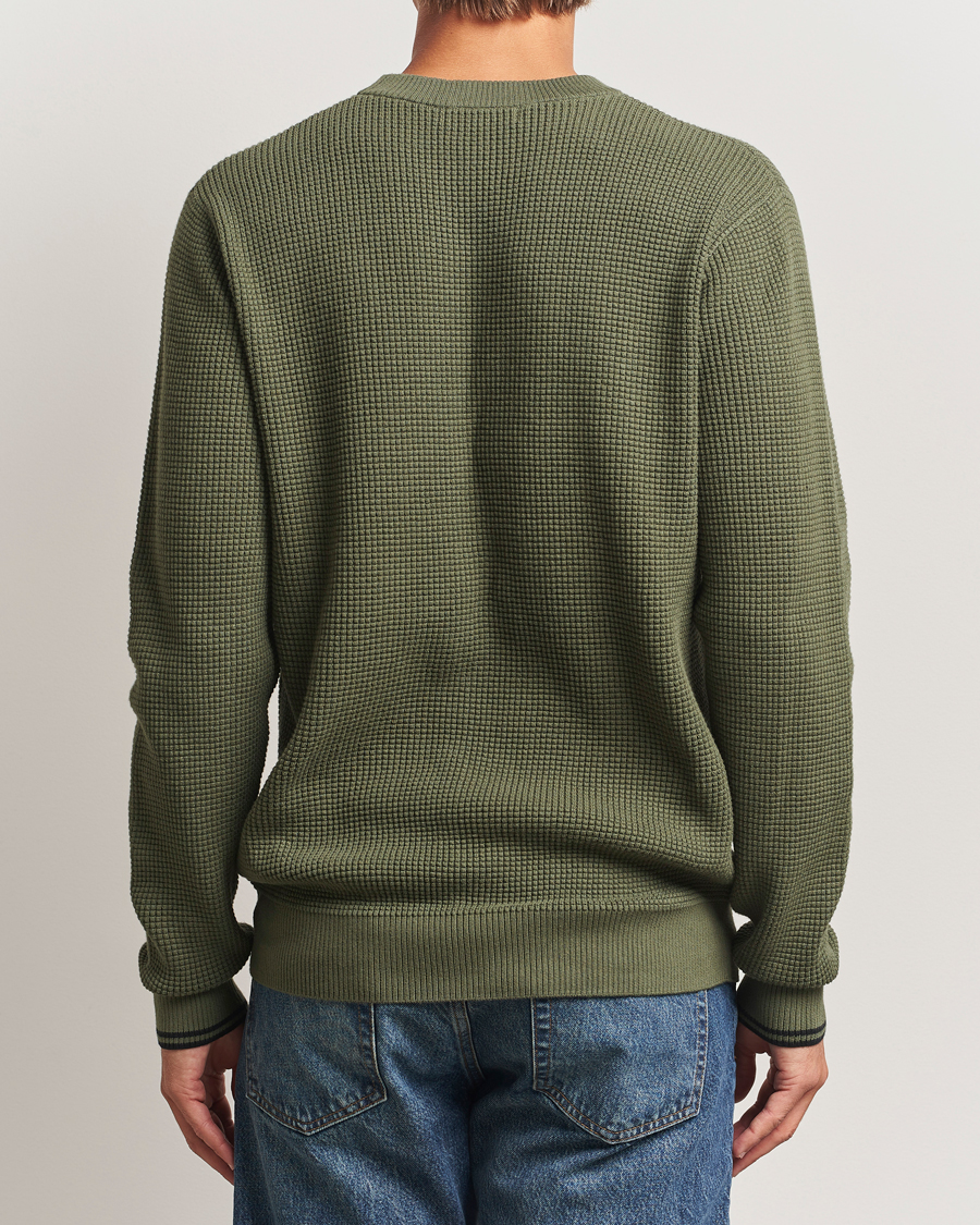 Herr | Tröjor | Fred Perry | Waffle Stitch Jumper Laurel Green