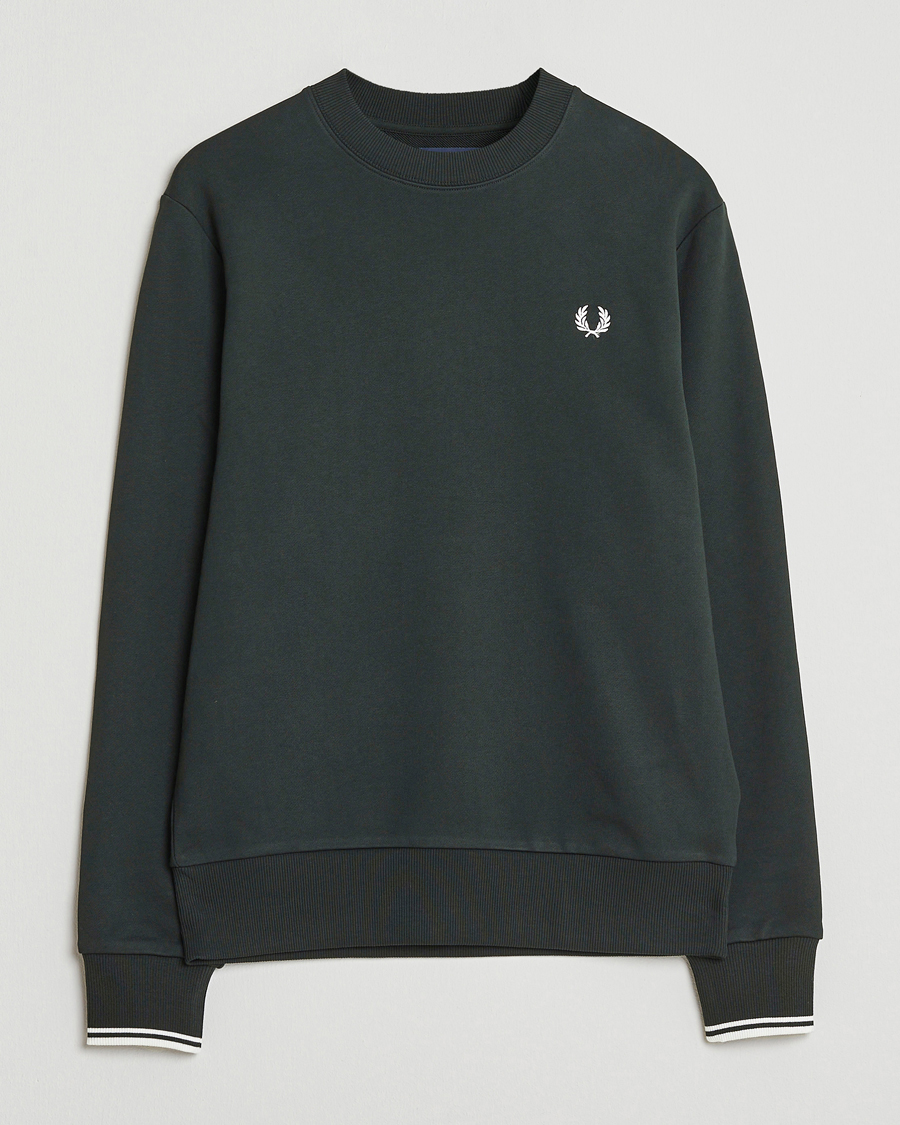 Herr | Tröjor | Fred Perry | Crew Neck Sweatshirt Night Green