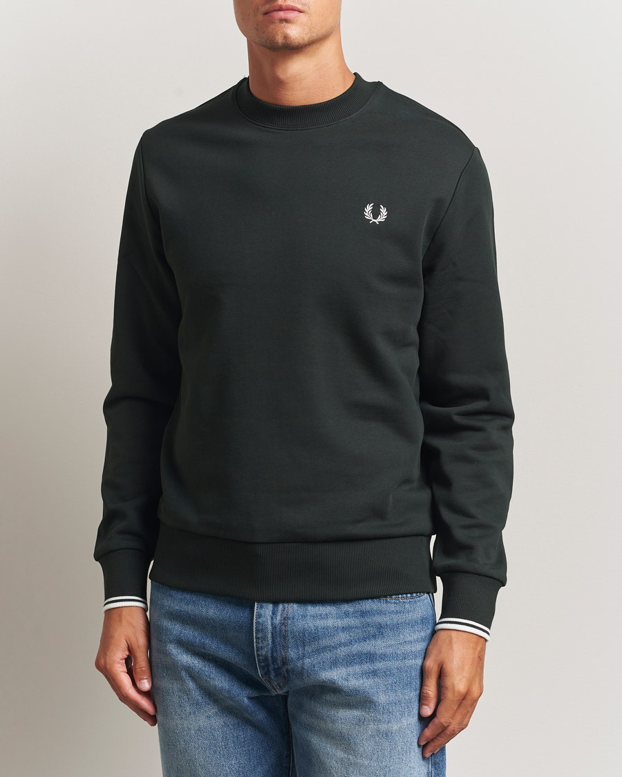 Herr | Tröjor | Fred Perry | Crew Neck Sweatshirt Night Green