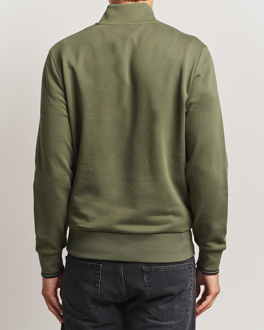 Herr | Tröjor | Fred Perry | Half Zip Sweatshirt Night Green