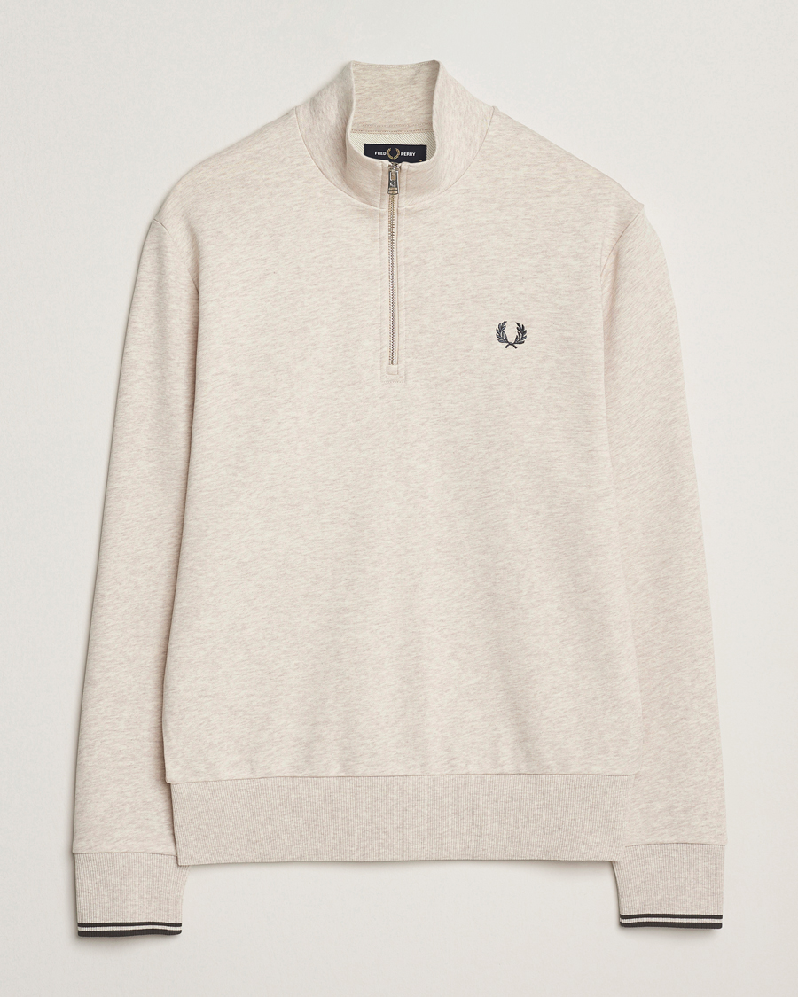 Herr | Tröjor | Fred Perry | Half Zip Sweatshirt Porrigde Marl