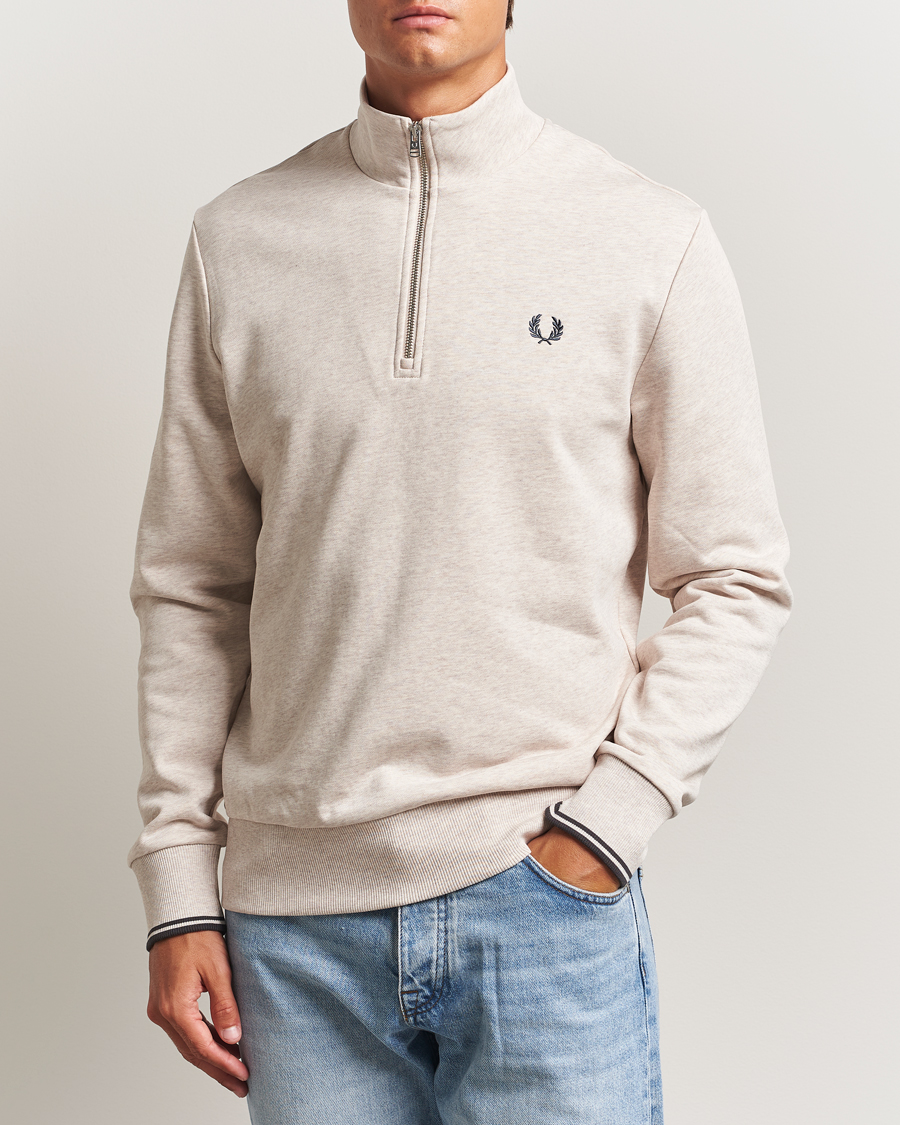 Herr | Tröjor | Fred Perry | Half Zip Sweatshirt Porrigde Marl