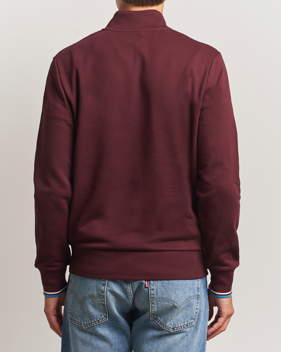 Herr | Tröjor | Fred Perry | Half Zip Sweatshirt Oxblood