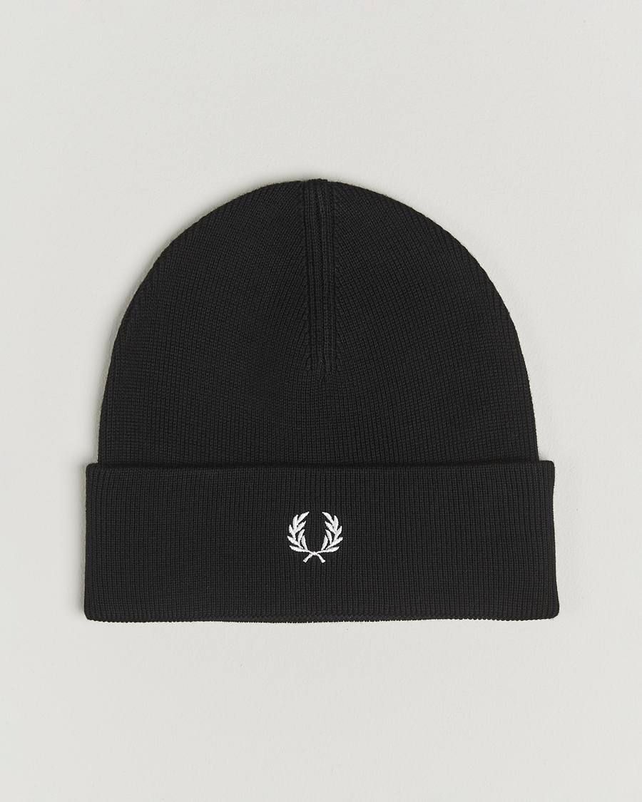 Herr | Mössor | Fred Perry | Merino Wool Beanie Black