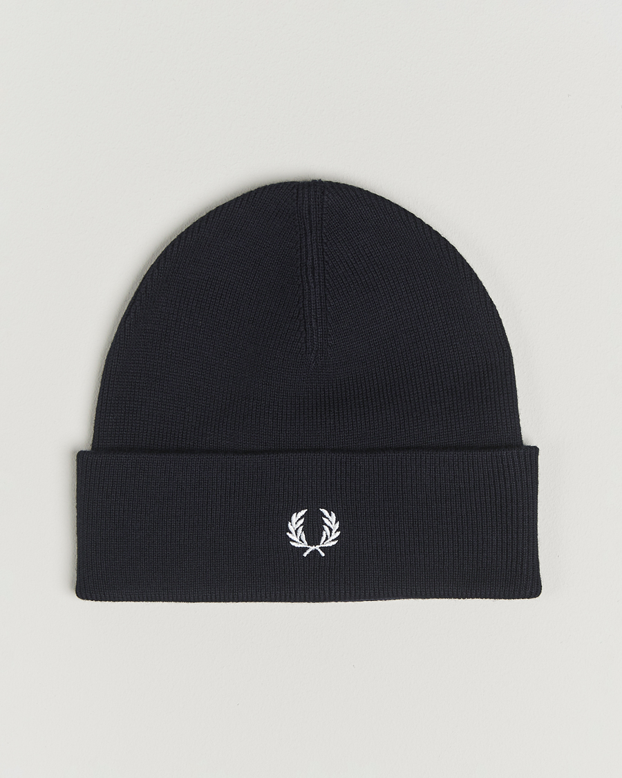 Herr | Mössor | Fred Perry | Merino Wool Beanie Navy