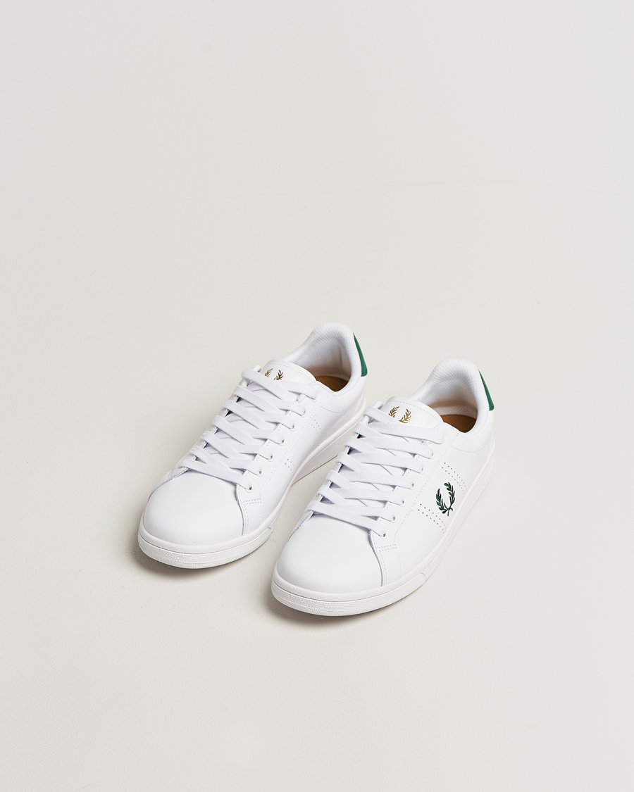 Herr | Sneakers | Fred Perry | B721 Leather Sneakers White/Green