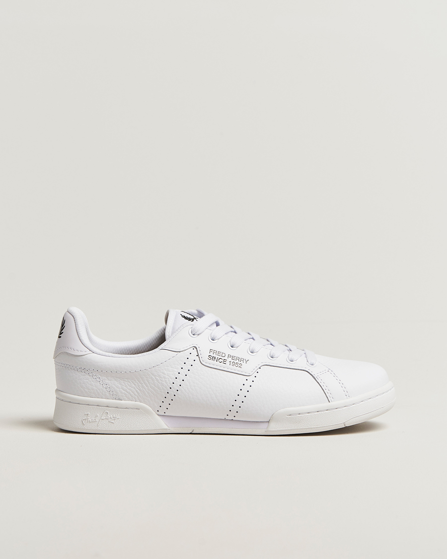 Herr | Sneakers | Fred Perry | B722 Textured Leather Sneaker White