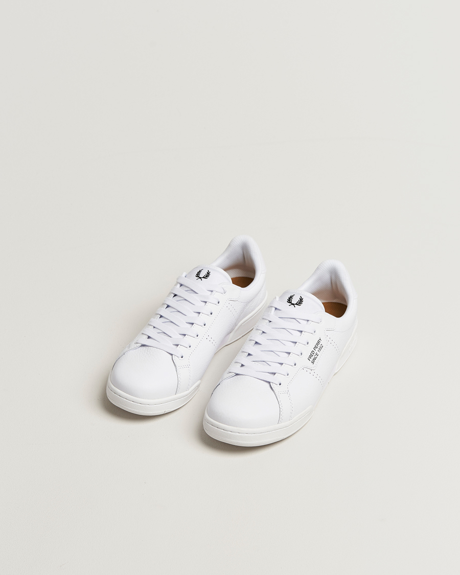 Herr | Sneakers | Fred Perry | B722 Textured Leather Sneaker White