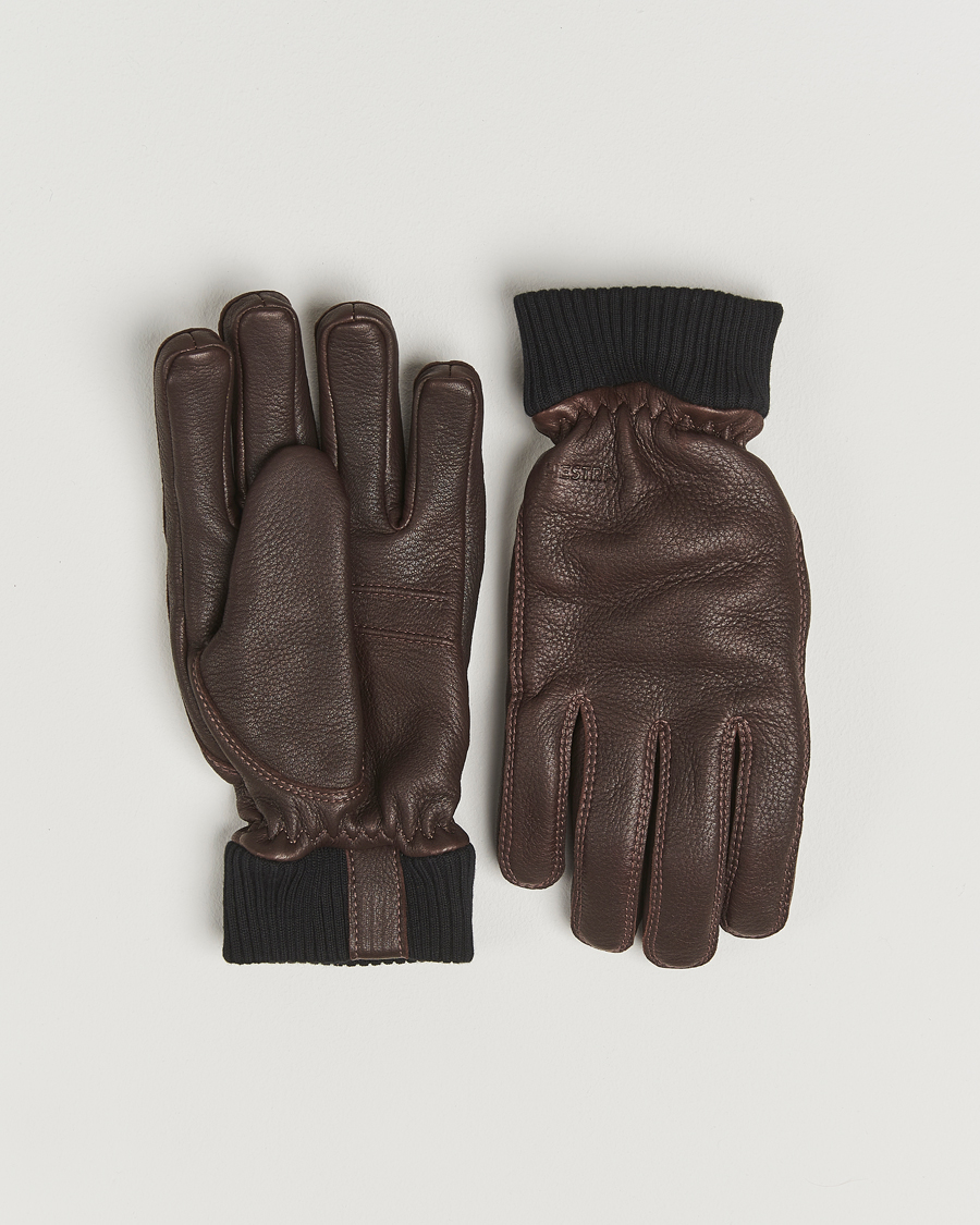 Herr | Handskar | Hestra | Tore Deerskin Primaloft Lined Glove Chocolate