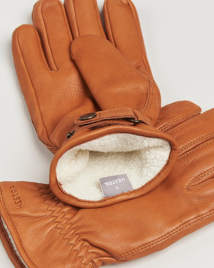 Herr | Handskar | Hestra | Burensvik Deerskin Wool Pile Glove Cognac