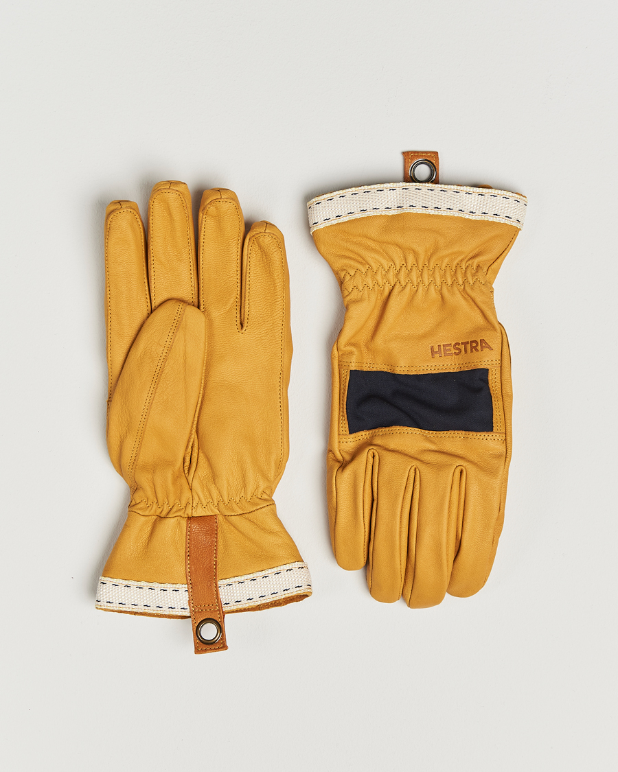 Herr | Handskar | Hestra | Njord Lambskin Wool Lined Glove Navy/Natural Brown